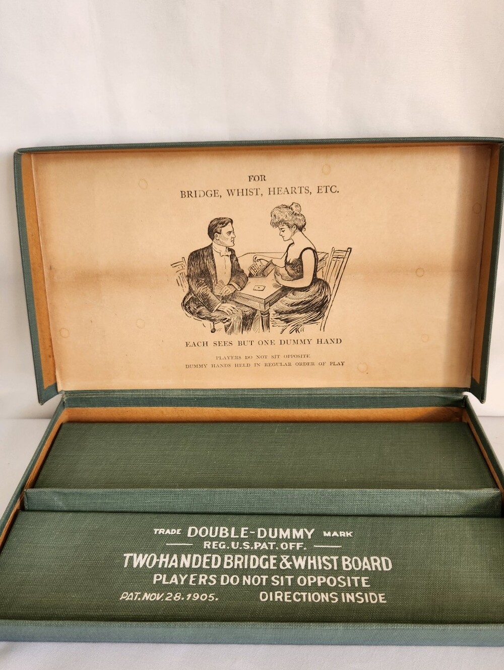 Two-Handed Bridge & Whist Board - Green Circa 1905